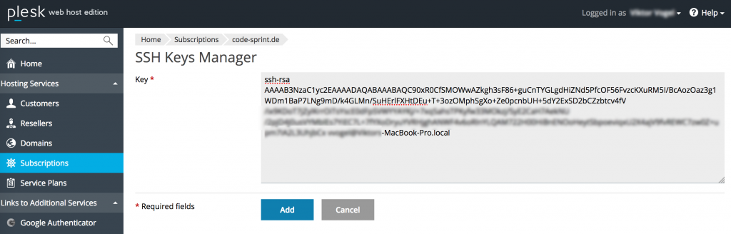 Authentication schemes - Managing SSH keys