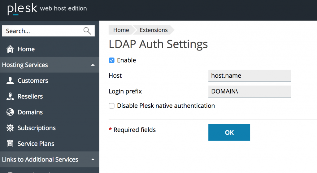 Authentication schemes - LDAP Auth Extension