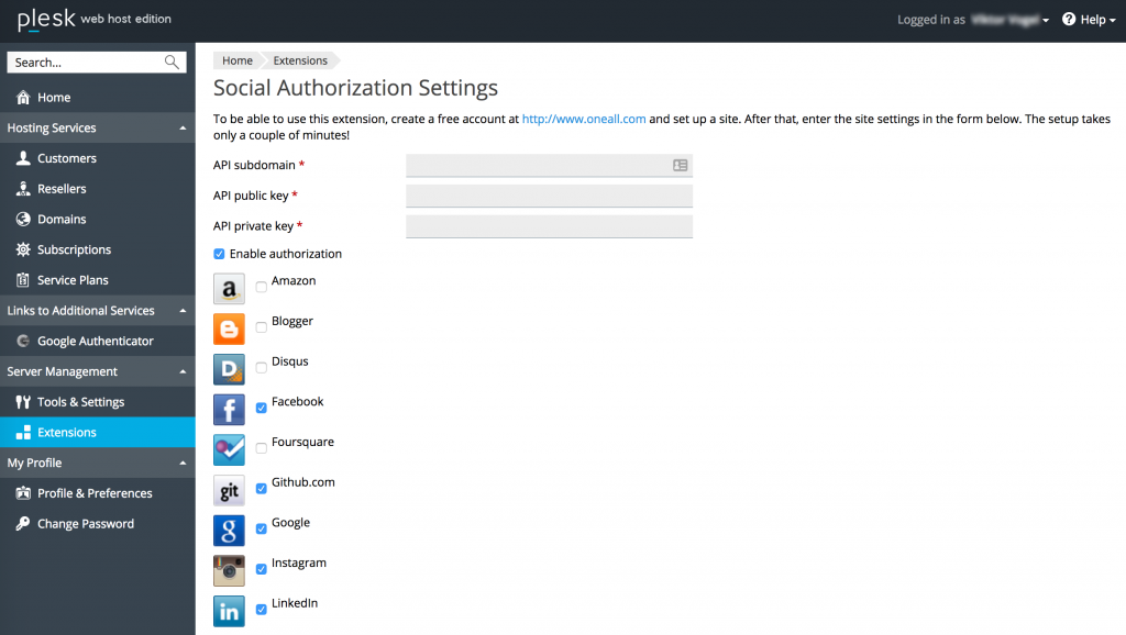 Authentication schemes - Social Authorization extension