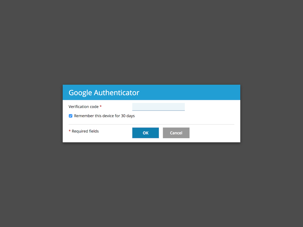 Authentication schemes - Google Authenticator extension verification dialog