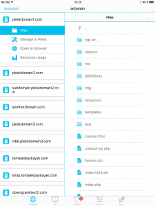 Plesk Mobile - Files management