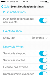 Plesk Mobile - Event Notification